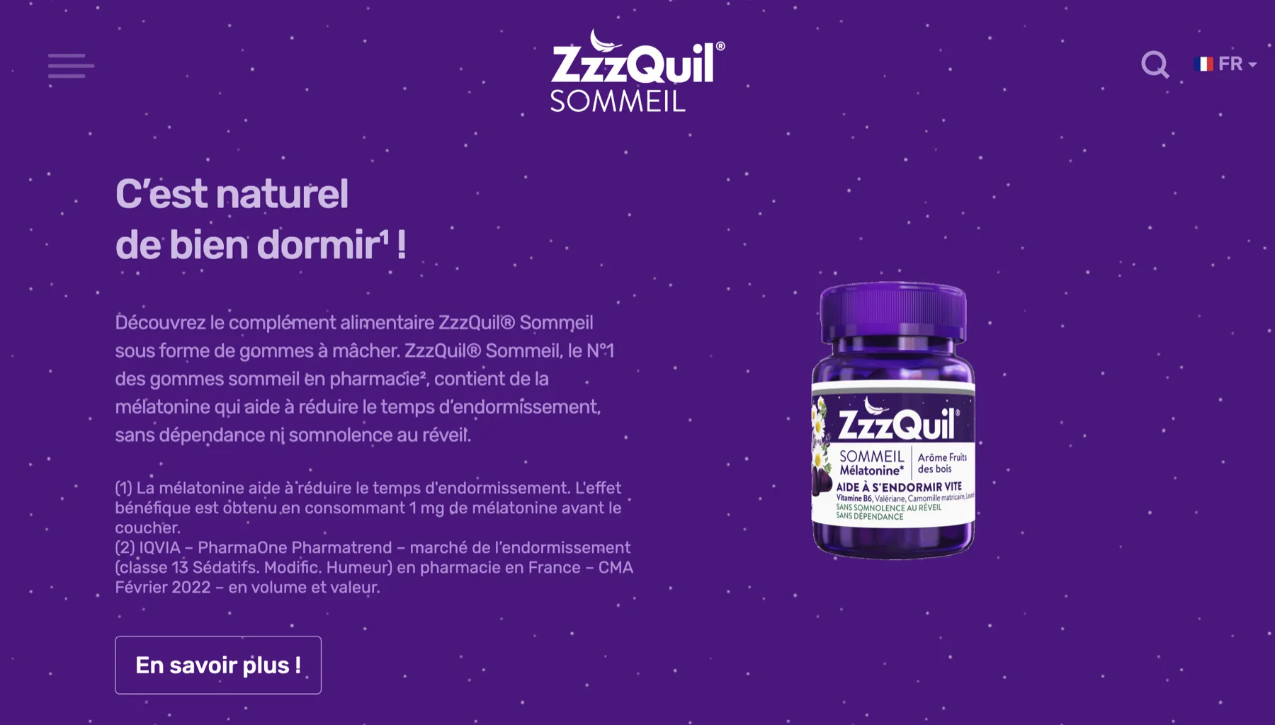Homepage officielle ZzzQuil